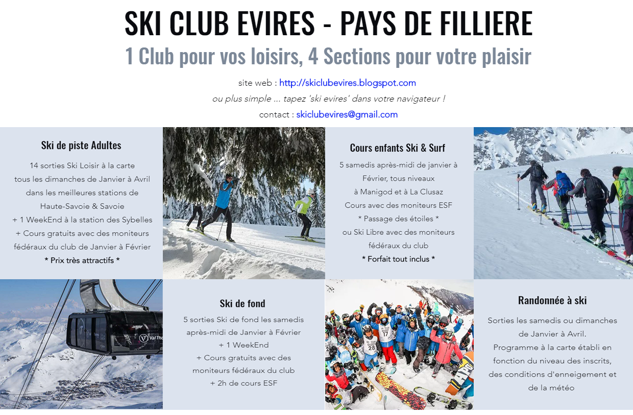 Site officiel du ski club EVIRES